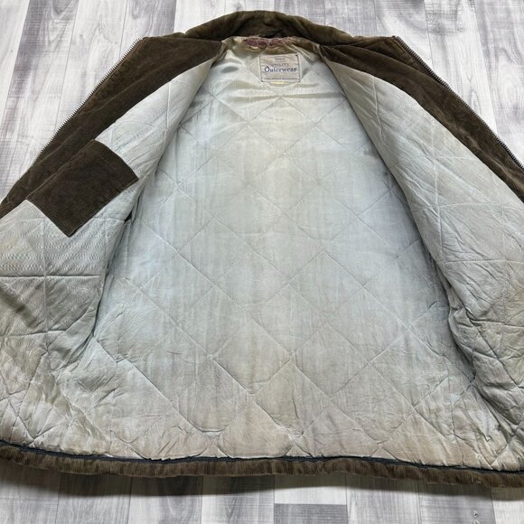 ✅ Mens L VTG Sears Utility Outerwear Brown Corduroy Jacket *Talon Zipper **FLAWS - Picture 5 of 16